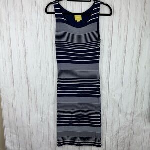 Maeve Anthropologie Navy and White Striped Dress XS